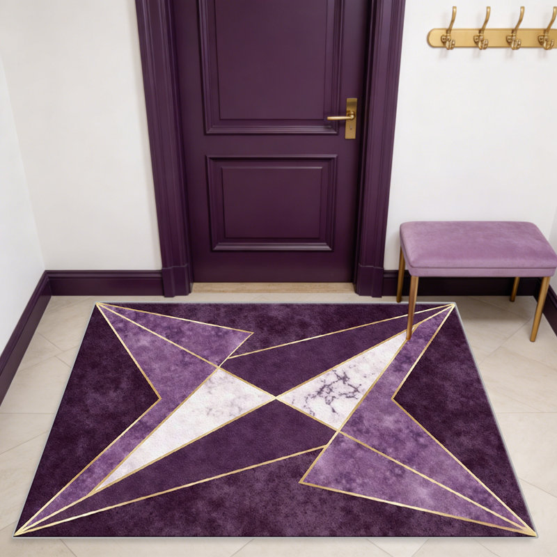 Purple Marble Star carpet-easy to clean, machine-washable, soft and comfortable; suitable for door mats, kitchens, living rooms, bedrooms, corridors, and laundry areas. Easy to clean, durable carpet for home decoration.