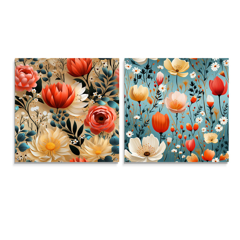 Dysart - Ensemble de 2 art mural en verre acrylique, H 36 po x l 73 po