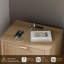 Table de chevet courbée avec éclairage de station de charge, table de bout en bois avec 3 tiroirs-119625577-120391565