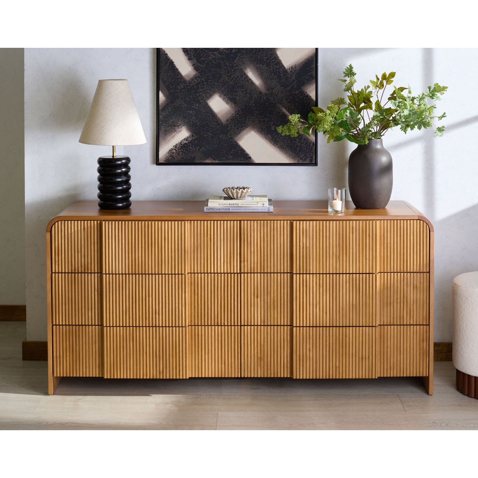 Vitale Reeded Wood Dresser, Natural