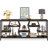 70.9 Inches Sofa Console Table With 4 Tier Wood Storage Shelves, Industrial Extra Long Narrow Entryway Accent Tables For Hallway, Living Room, Foyer (Rustic Brown)