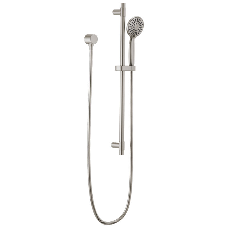 Douche coulissante avec boyau coulissant, pomme de douche à main, Acier inoxydable