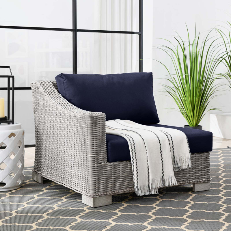 Fauteuil d'extérieur Conway, Sunbrella® bleu marine