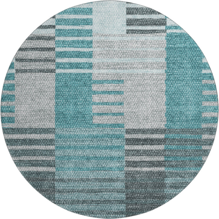 Premium Machine Washable Prisco Teal Rug