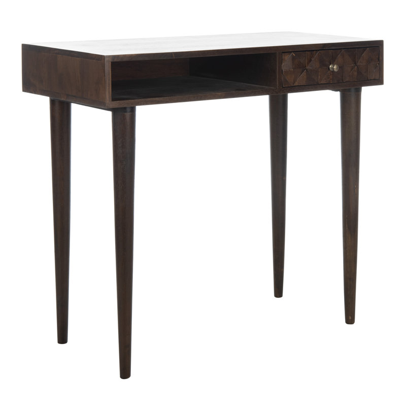 Dannee Solid Wood Top Writing Desk, Walnut