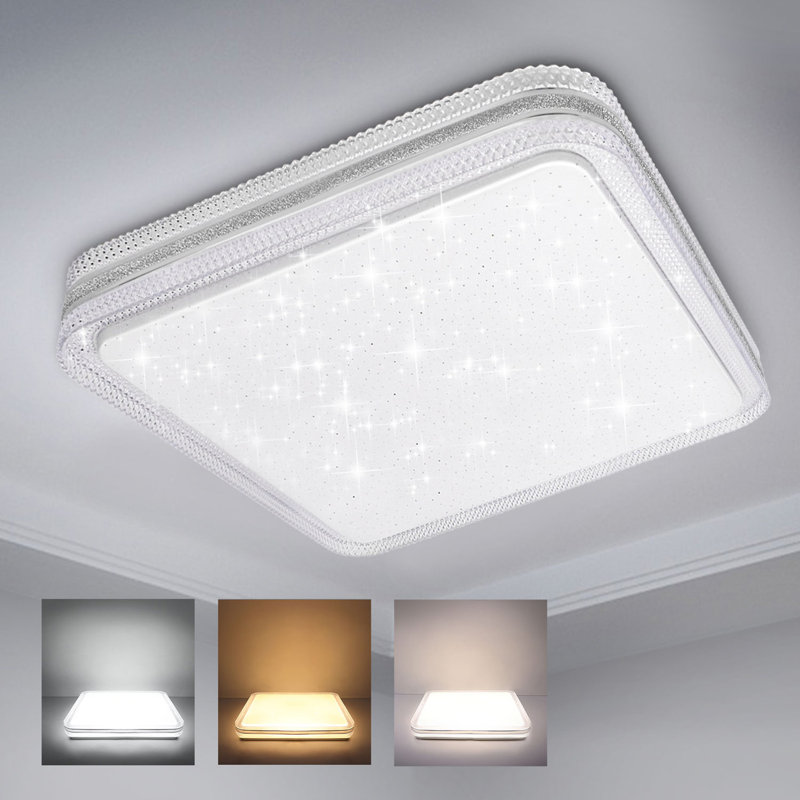 Semi Flush Mount, White, Metal