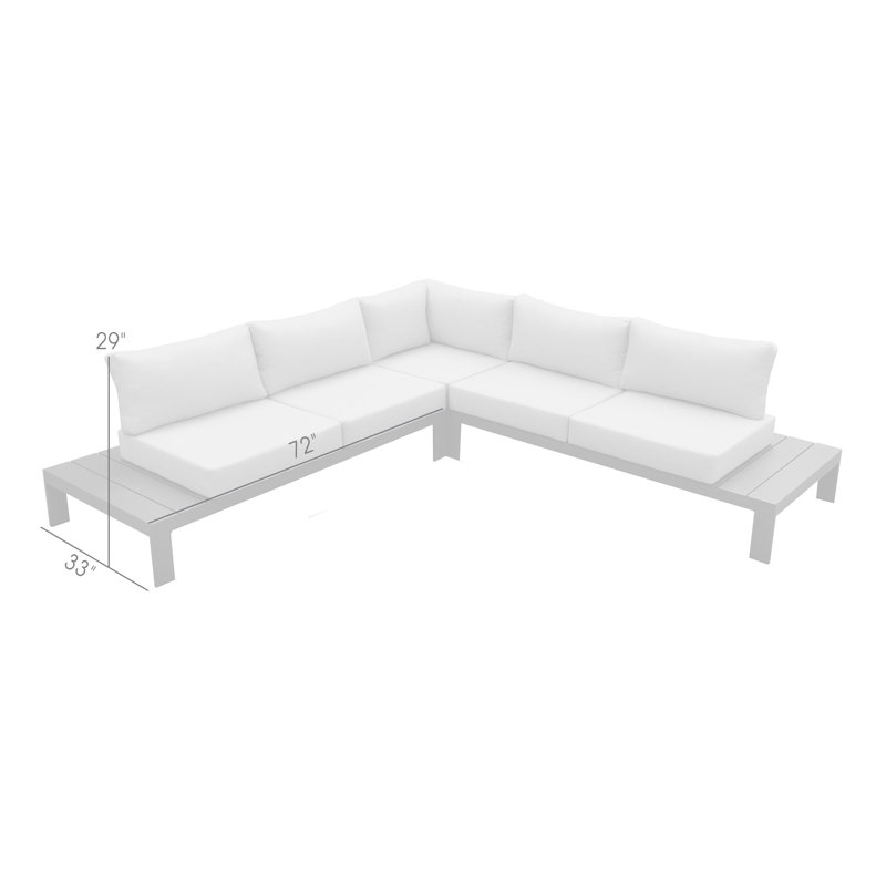 Canapé modulaire d'extérieur en aluminium taupe et gris Raineri