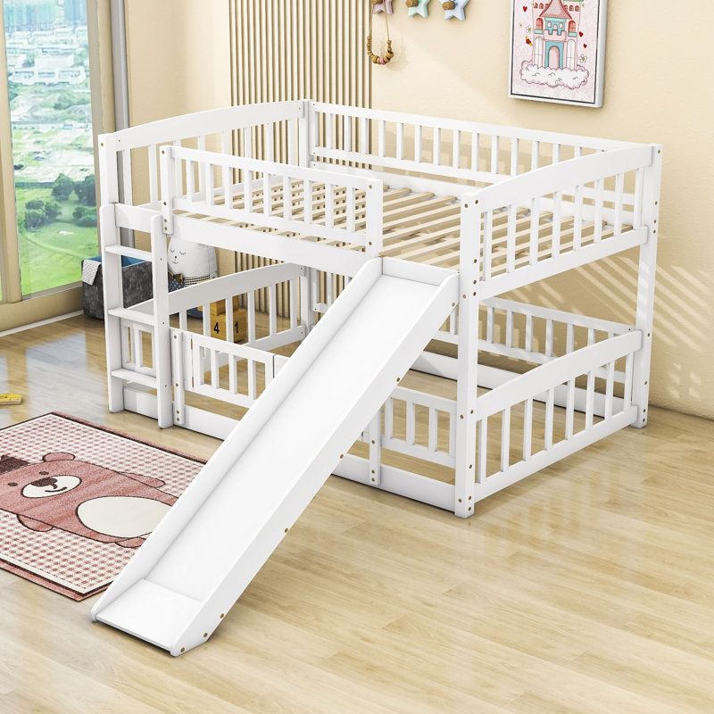 Lit superposé standard Gentjana par Harriet Bee, Double sur double, Blanc
