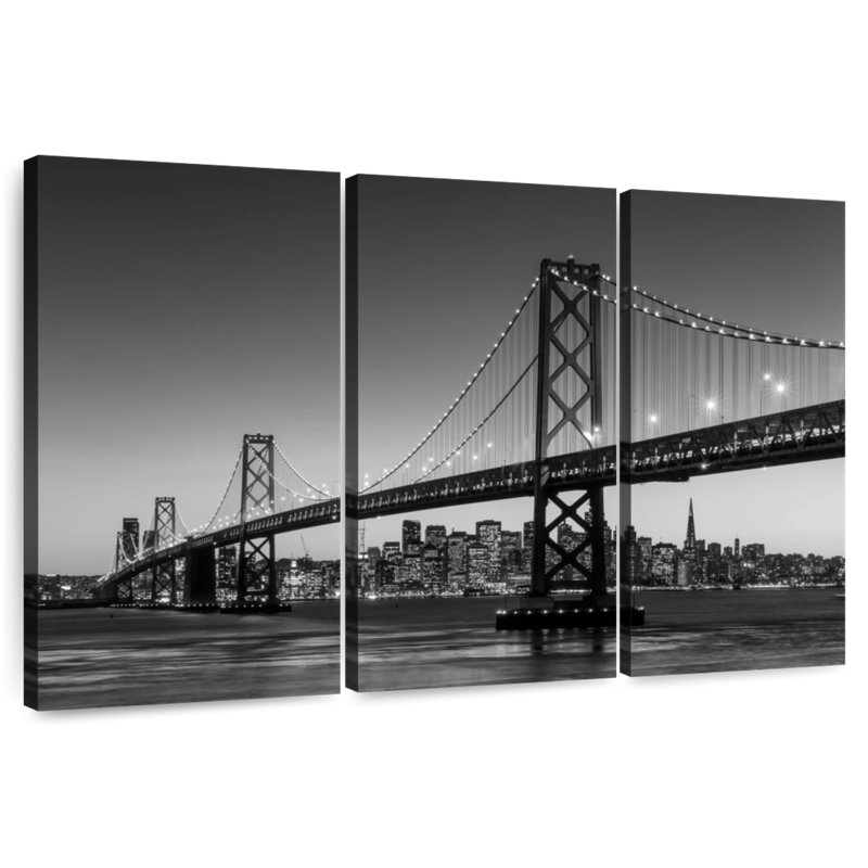 Lilie Bay Bridge In Black And White, 42" H x 65" W