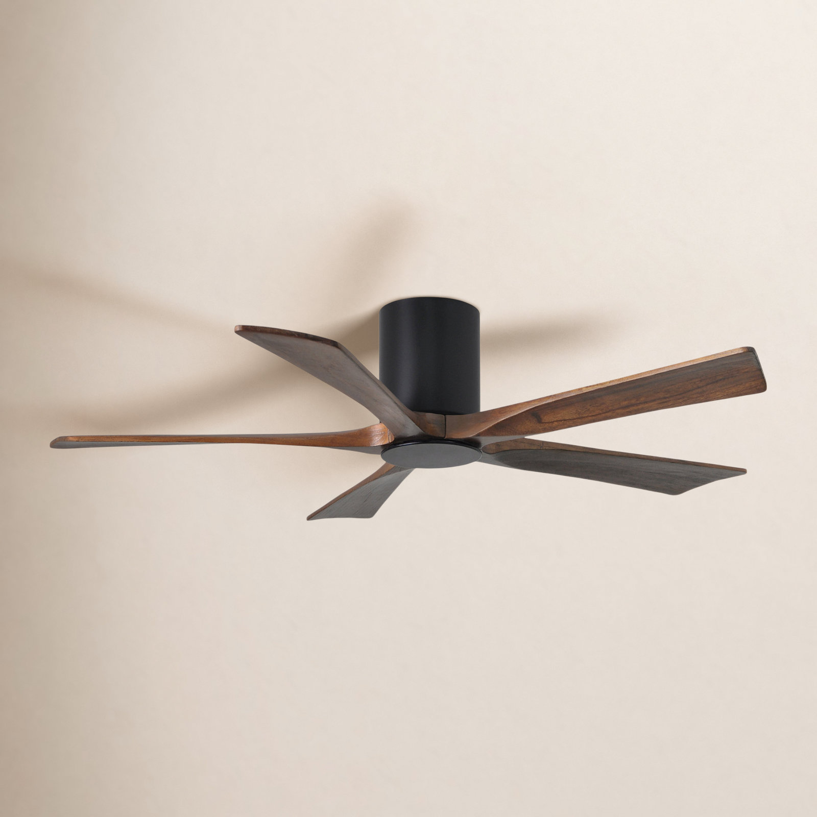 Irene 60" Ceiling Fan with LED Light Kit, Matte Black, 52", Walnut Tone