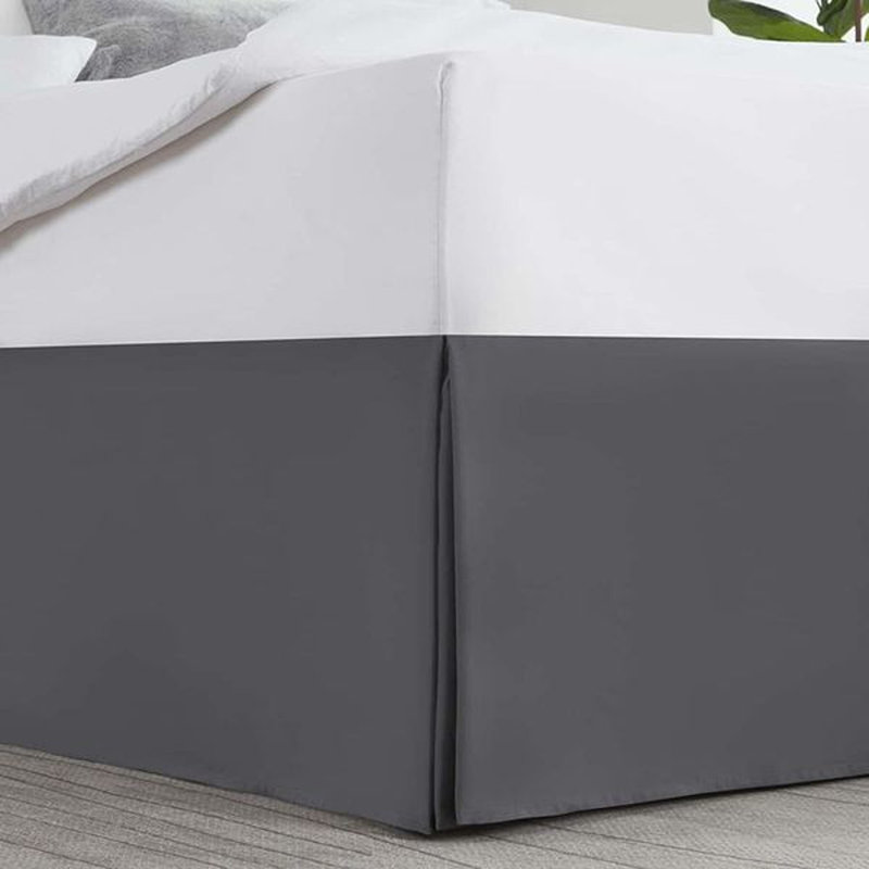 Luxury Pleated 14" Bed Skirt, Charcoal Grey, Twin XL