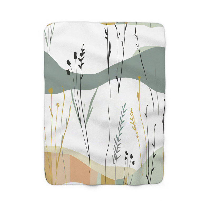 Couverture en sherpa de qualité supérieure Pastel Fields Tranquility - 1 pièce, Grand lit