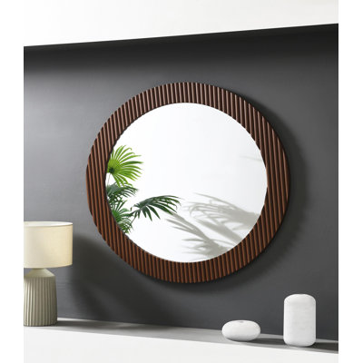 Miroir mural 40 po x 40 po brun