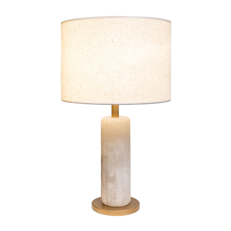 Sentu 1-Light Table Lamp - French Gold/Alabaster, French Gold/Alabaster