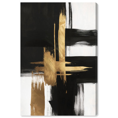 Golden Contrast I Canvas Gold Leaf Wall Art by Art Remedy
