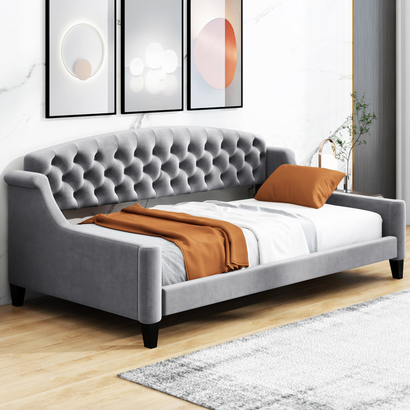 Lit de jour Modern Luxury, Gris, Lit simple