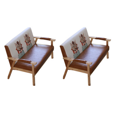 Misak 44.5'' Faux Leather Settee