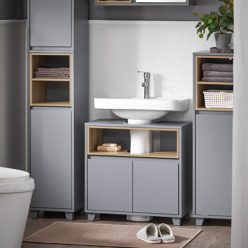 Arthor 70cm Single Bathroom Vanity Base Only, Gray