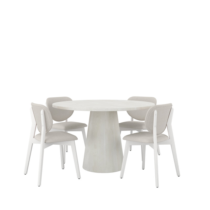 Ensemble de salle à manger 5 pièces Wynter, blanc Vigo
