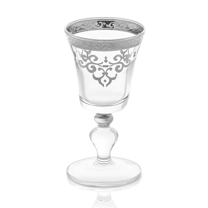 Locksley 2oz Silver and Glass Wine Glass Set of 6
