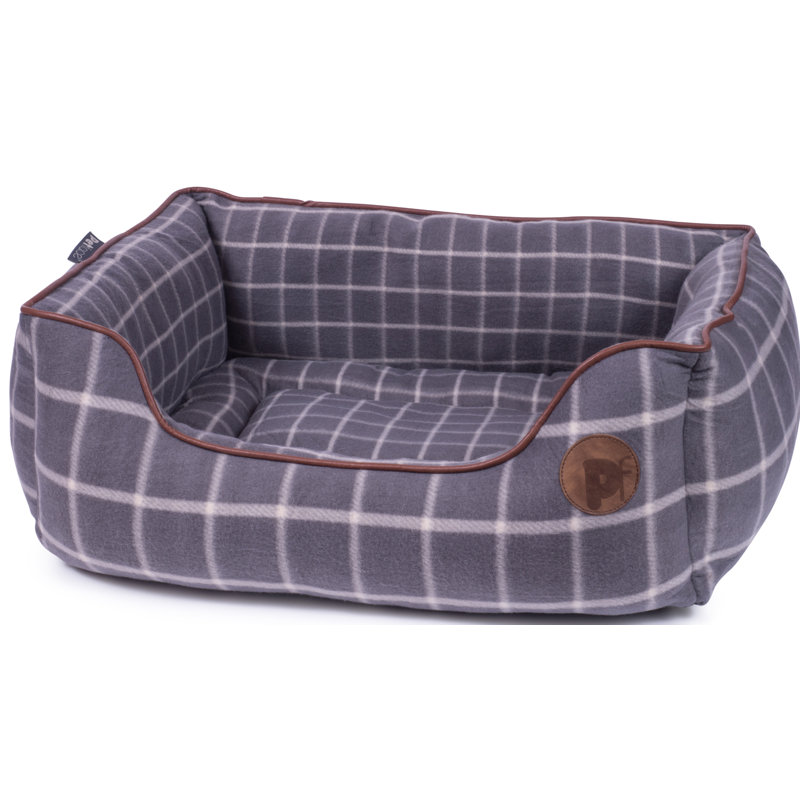 Window Pane Check Bolster Cushion, Medium (64cm W x 55cm D x 24cm H)