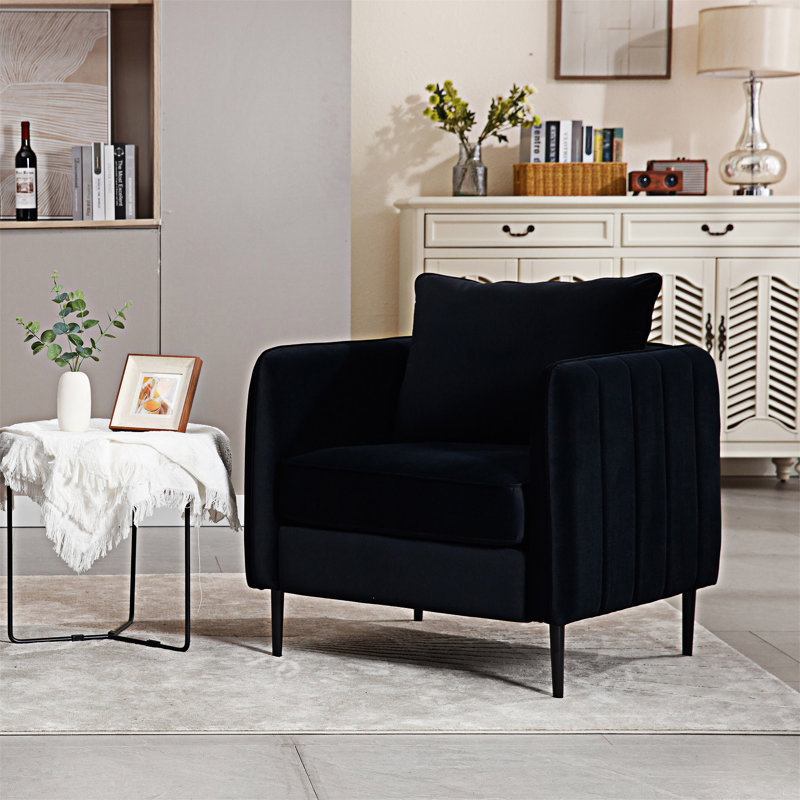 Fauteuil Mid-Century, Noir, noir, noir, noir