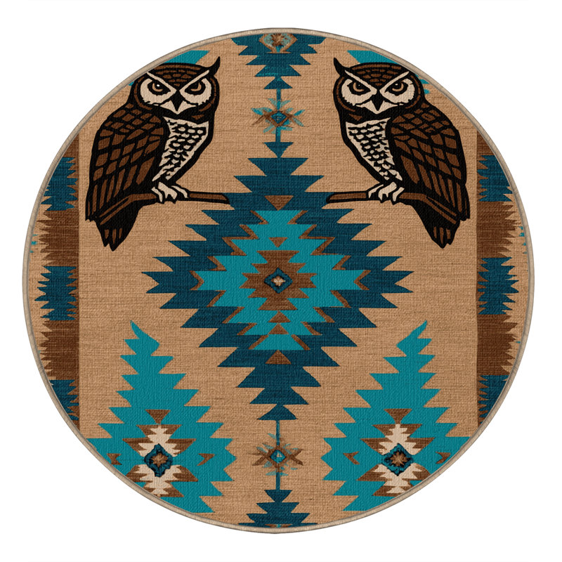  Tapis lavable chouette du sud-ouest, Rond 8 pi