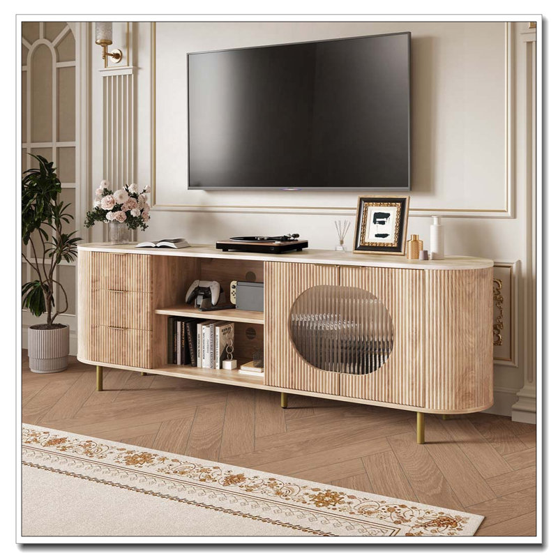 Meuble télé 65 po, Chêne