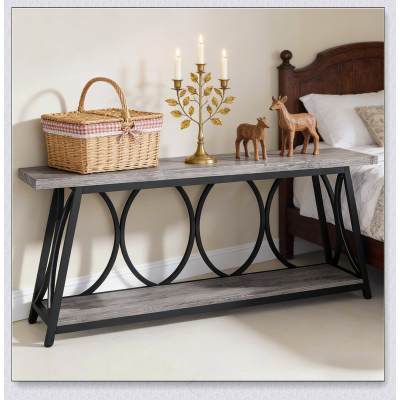 2-Tier Hall Table,Vintage Console Table,Sturdy Sofa Table,Side Table