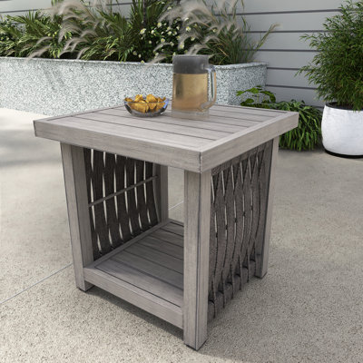 2-Tier Square Aluminum Outdoor Side Table
