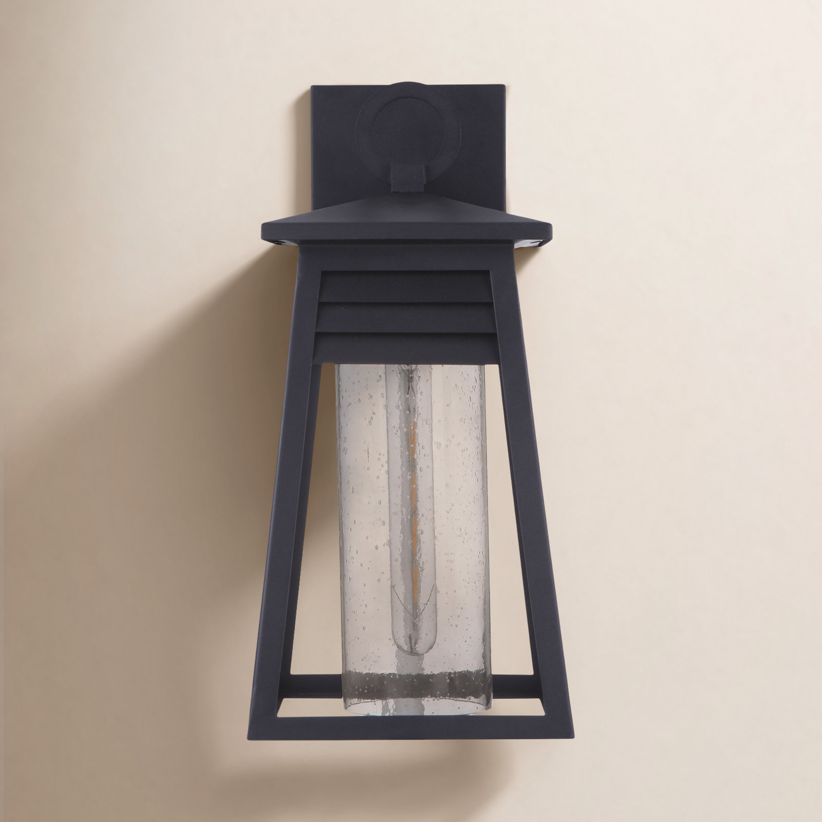 Becca Single Light Bell Outdoor Steel Wall Light, Medium