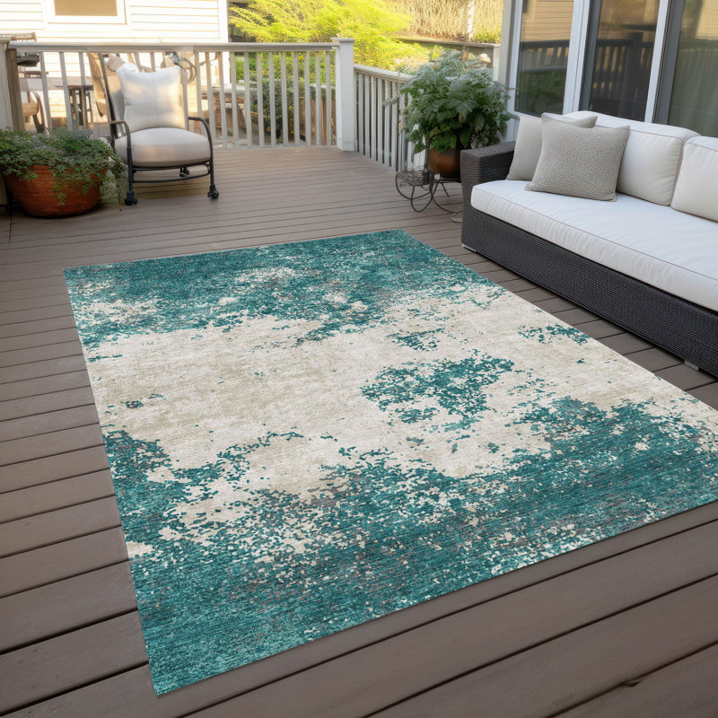  Machine Washable Indoor/Outdoor Chayden ACN1027 Black Rug, Rectangle 5' x 7'6"