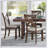Brown Finish 6-Piece Dining Set with Rectangular Table, Bench, and Beige Upholstered Side Chairs for Transitional Kitchens