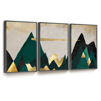 «Modern encadrée abstraite», reproduction sur toile flottante 3 pièces