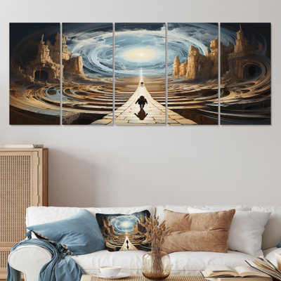 Flara - City Fantasy, art mural pour le salon, 5 pièces