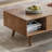 Solid Ash Wood Coffee Table with  Open Storage