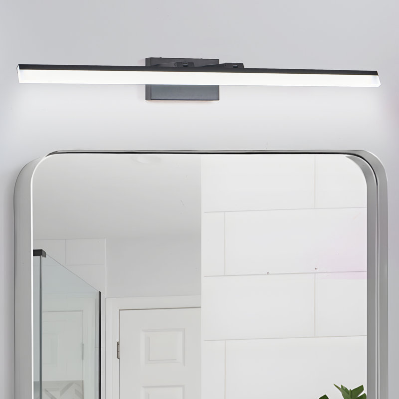 Luminaire de salle de bain moderne 39 po à DEL - Élégante applique murale en métal noir pour miroir, vestiaire ou lavabo, 24