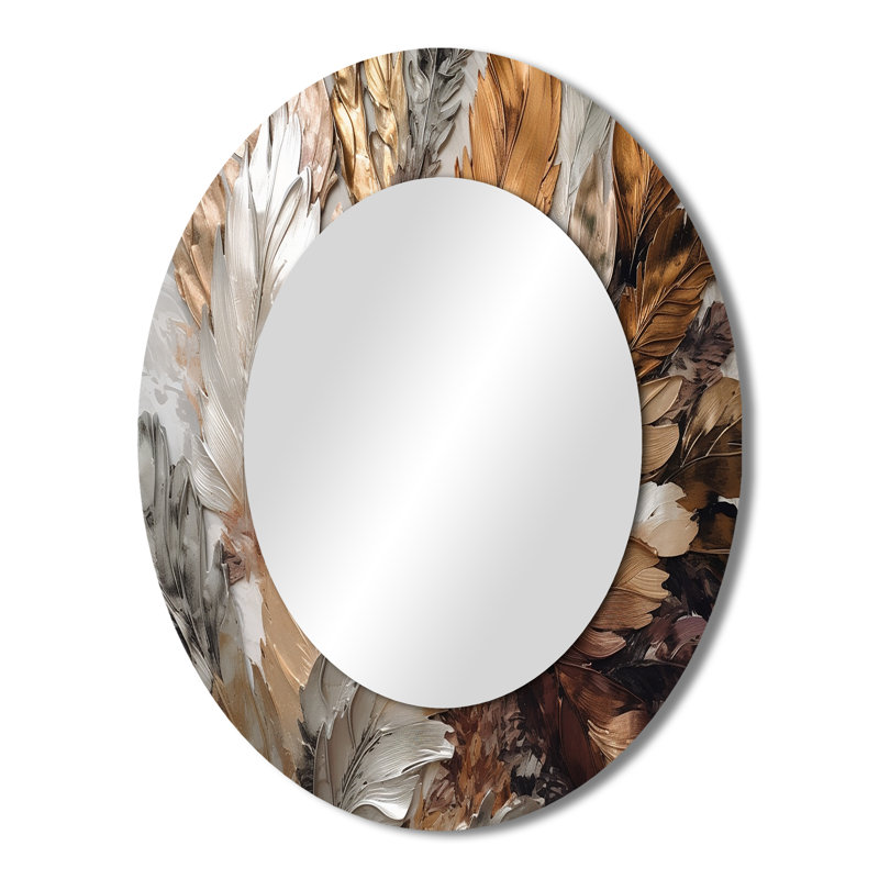 Miroir mural ovale doré, 43 po x 33 po