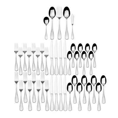 Service d'argenterie 45 pièces pour huit Fitz and Floyd Everyday Bistro Classic, gris