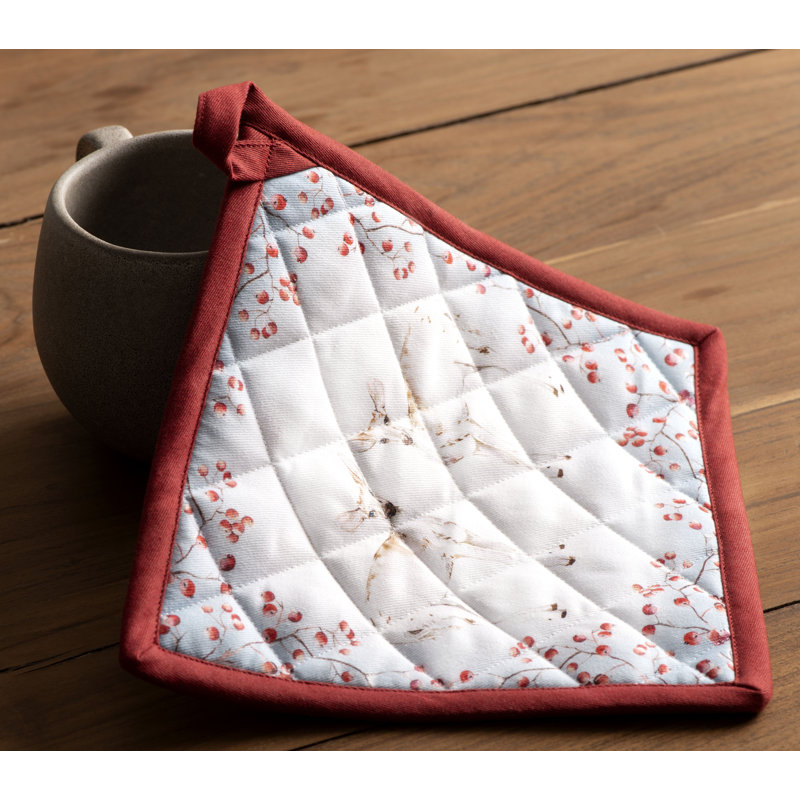 Gant de cuisine + manique 100 % coton Forêt de contes de fées Maison d'Hermine - 7,5 po x 13 po et 8 po x 8 po