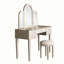 Ensemble de coiffeuse en miroir avec lumière DEL, ensemble de coiffeuse de chambre à coucher pour chambre / salle de maquillage, bureau de travail pour femme, ensemble de mobilier pour fille