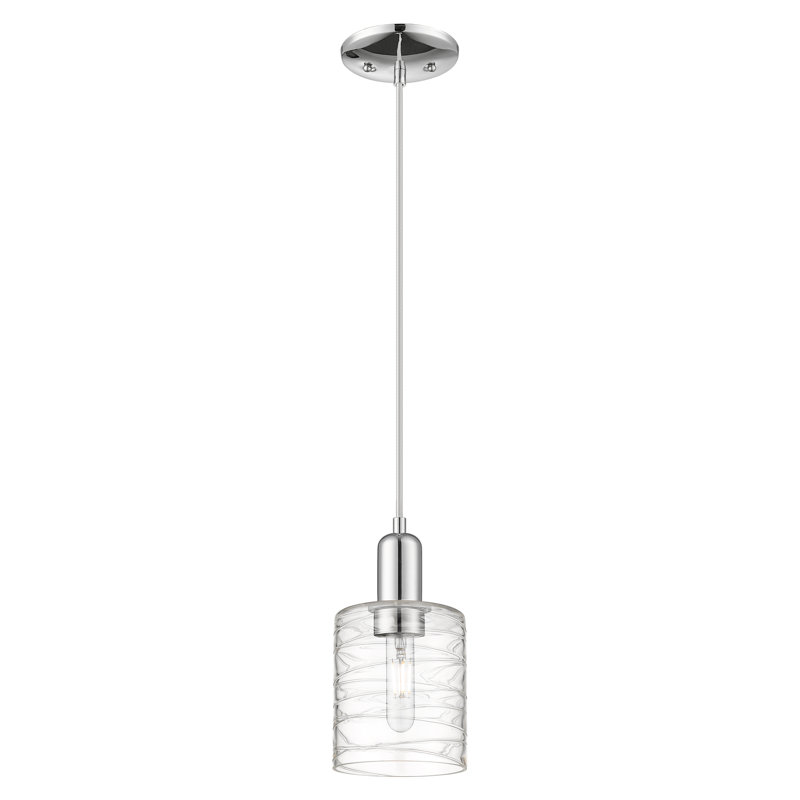 Arcadia - Landenne - Mini-luminaire suspendu à cordon 5 lumières 1 po, Chrome poli, Tourbillon déco