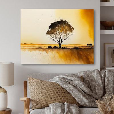 «Golden Hour Tree In The Countryside IV», reproduction sur toile