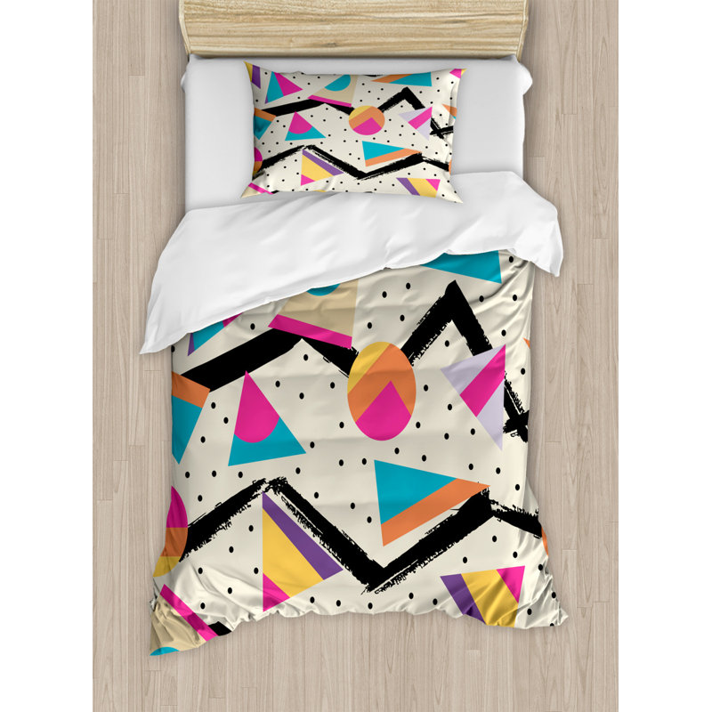 Basinger Multicolour Microfibre 350 TC Traditional Duvet Cover Set, Single - 1 Pillowcase (80 x 80 cm)