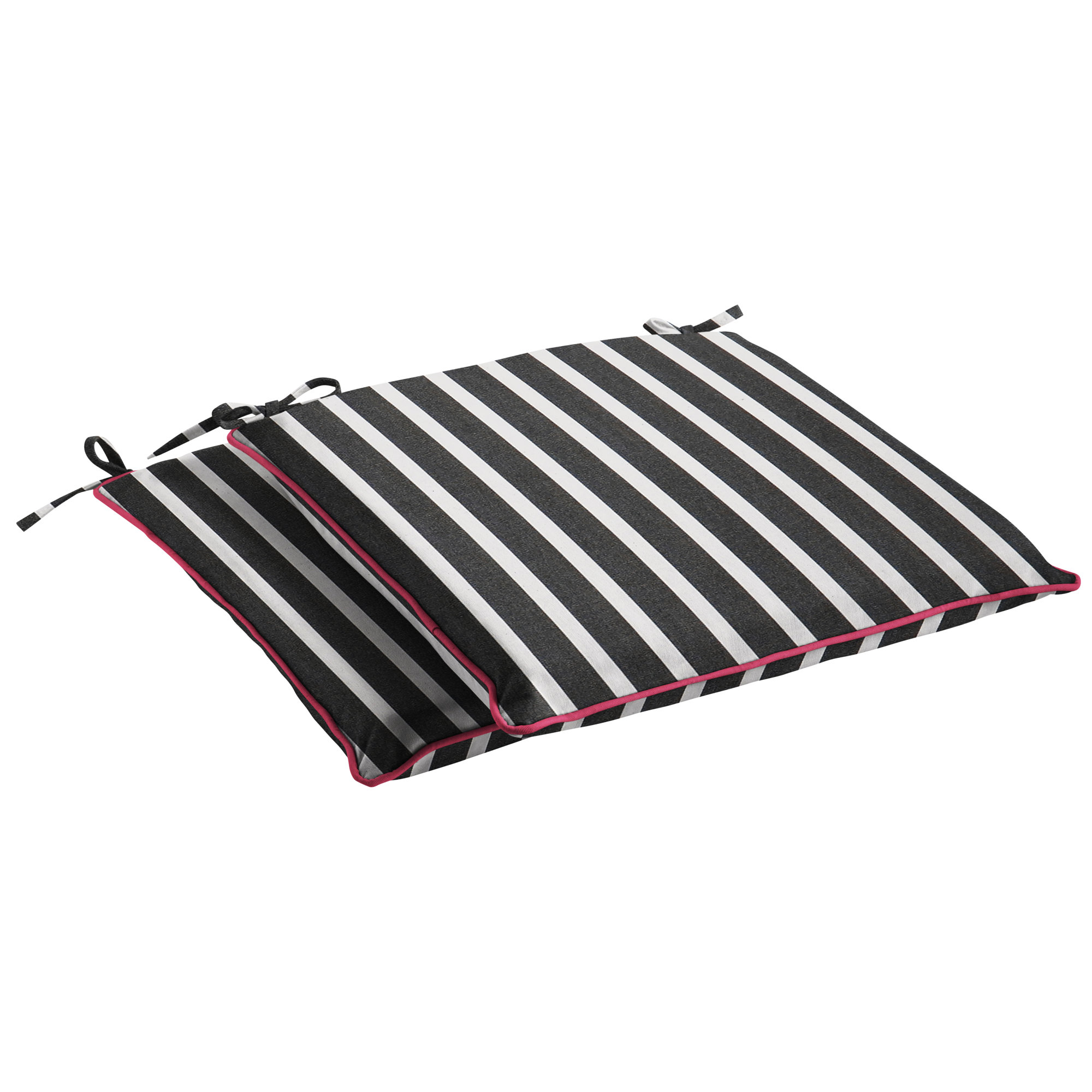 Sunbrella Striped Outdoor Dining Chair, 2" H x 19" W x 21" D, Black/Pink