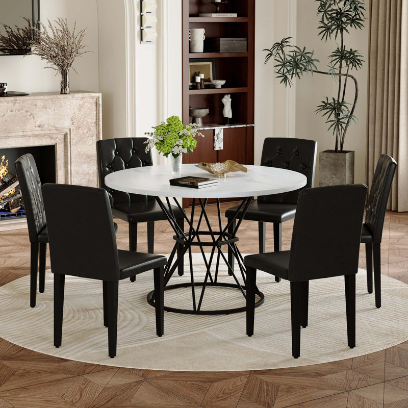 Modern Industrial Dining Set with Ergonomic Chairs