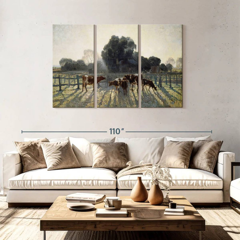 Brampt Pasture Grazing Cows, 48" H x 74" W