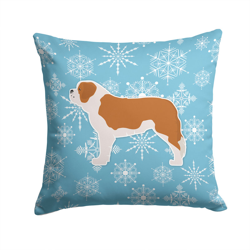 Coussin intérieur/extérieur en flocons d’hiver, H 14 po x l 14 po x P 3 po