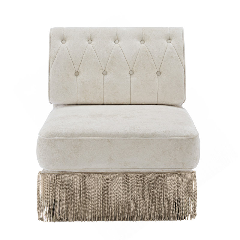 Canapé sans accoudoirs en velours - beige, Beige