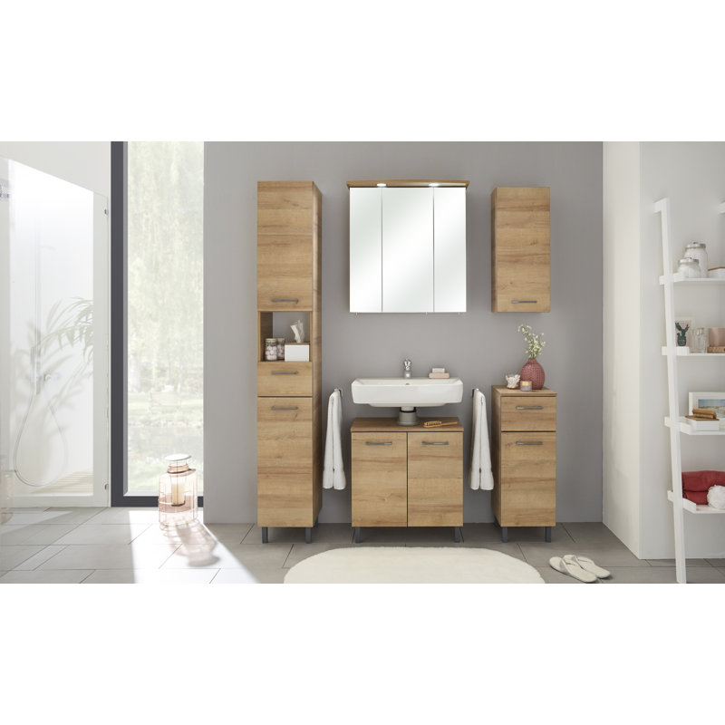 Quickset 919 60cm Single Bathroom Vanity Base Only in Light Brown